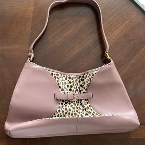 Furla leather and calf hair bag
